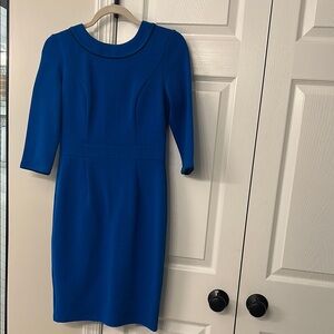 Boden Blue Sheath Dress 3/4 Sleeve Crew Neck